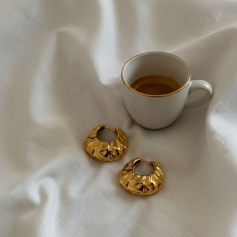 Pendiente Aro Textura Oro