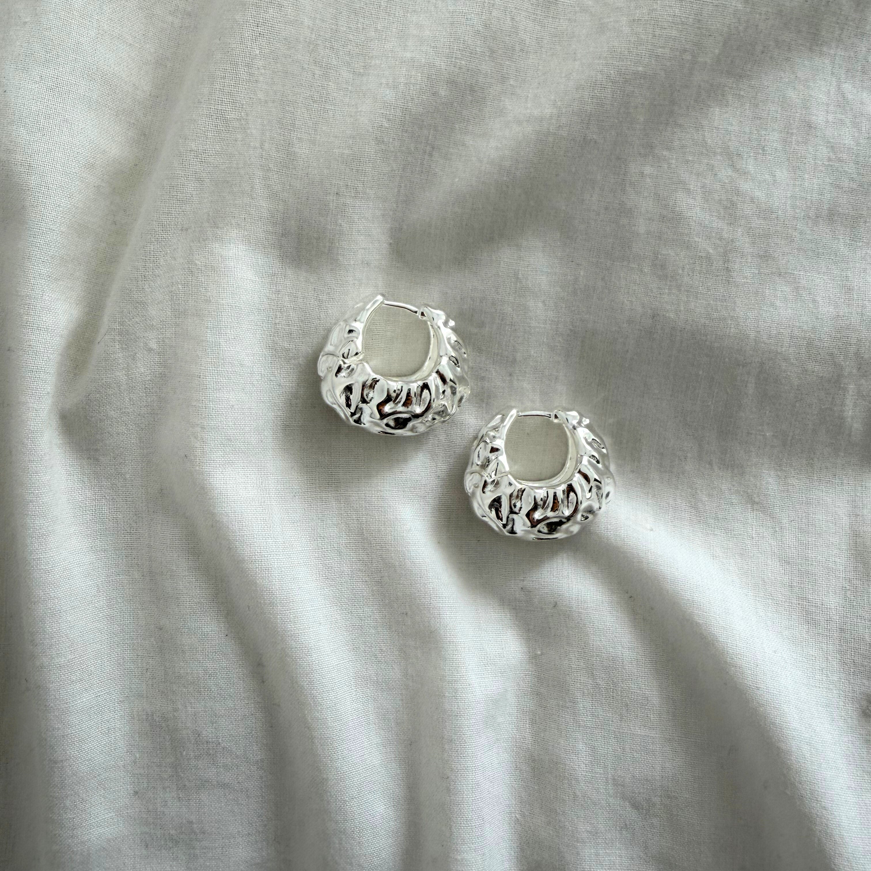 Pendiente Aro Textura Plata