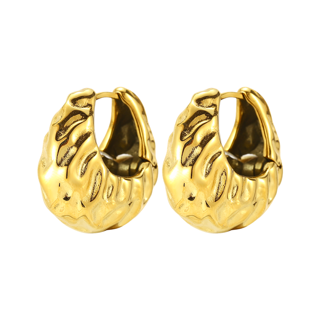 Pendiente Aro Textura Oro