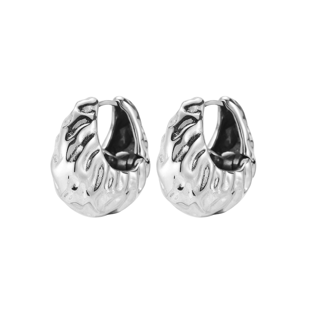 Pendiente Aro Textura Plata