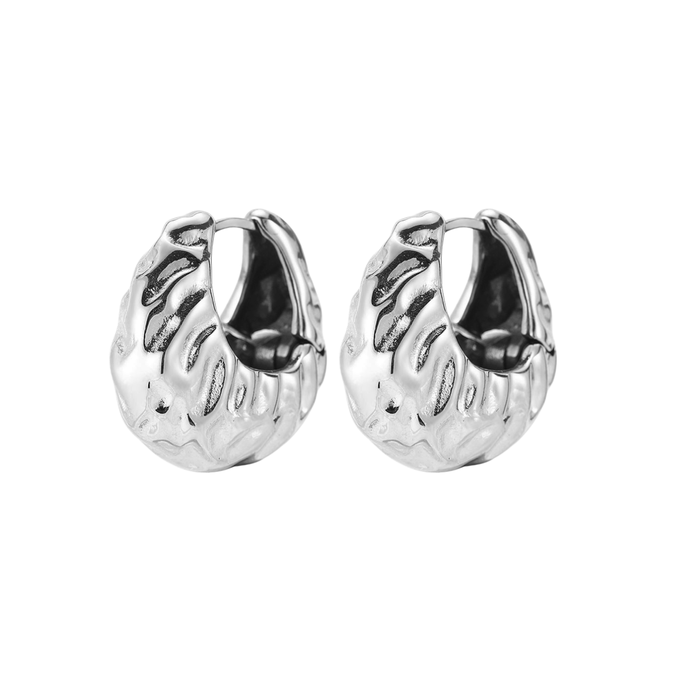 Pendiente Aro Textura Plata