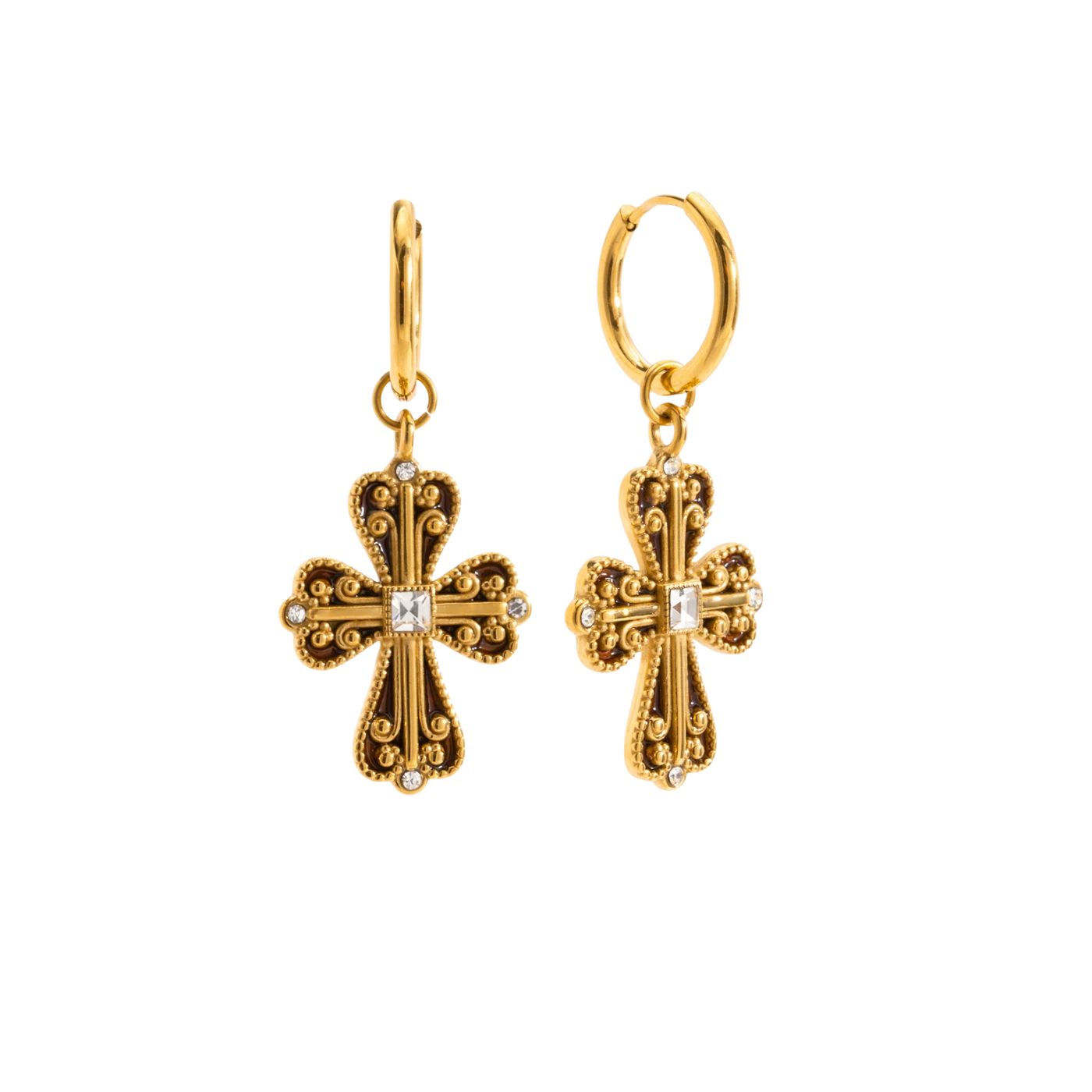 Pendientes Cruz Oro